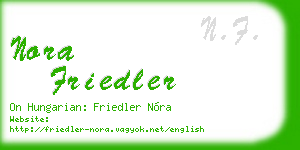nora friedler business card