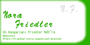 nora friedler business card